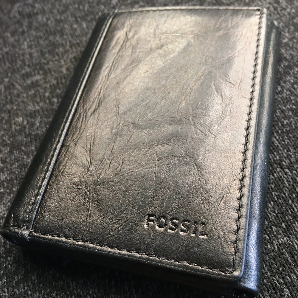 Fossil 'Neel' Wallet - Leather - Black - Tri Fold